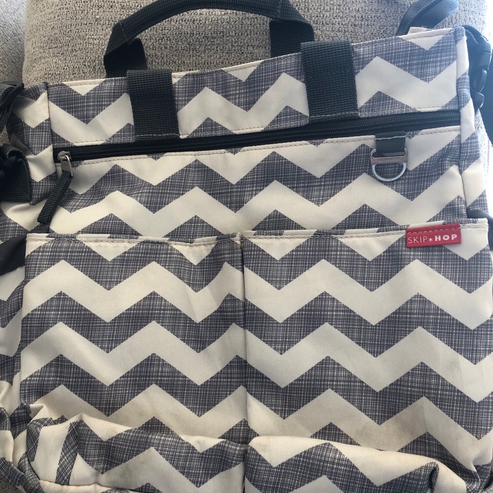 Skip Hop grey chevron Diaper bag
